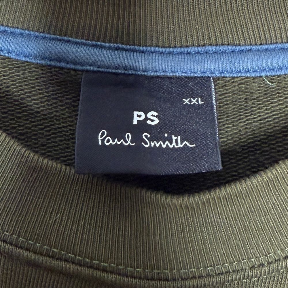 Paul Smith Zebra Olive Green Cotton Crew Neck Sweater Men’s Sz XXL - Picture 4 of 4